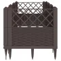 Jardinera con clavijas PP marrón 123,5x43,5x43,5 cm de vidaXL, Maceteros y jardineras - Ref: Foro24-368016, Precio: 54,87 €, ...