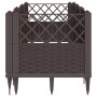 Jardinera con clavijas PP marrón 123,5x43,5x43,5 cm de vidaXL, Maceteros y jardineras - Ref: Foro24-368016, Precio: 55,72 €, ...