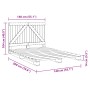 Estructura de cama con cabecero madera pino gris 140x200 cm de vidaXL, Camas y somieres - Ref: Foro24-3281564, Precio: 212,48...
