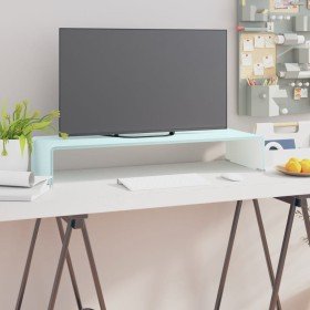 Mueble TV/Elevador de monitor cristal verde 80x30x13 cm en Muebles TV | Comprar online en Foru.es