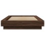 Estructura cama con luces LED madera roble marrón 90x190 cm de vidaXL, Camas y somieres - Ref: Foro24-3281153, Precio: 155,42...
