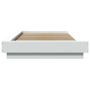 Estructura de cama con LED madera ingeniería blanco 90x190 cm de vidaXL, Camas y somieres - Ref: Foro24-3281147, Precio: 155,...