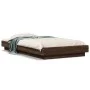 Bed frame with LED lights oak brown wood 100x200 cm by vidaXL, Beds and slatted bases - Ref: Foro24-3281118, Price: 159,94 €,...