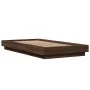 Bed frame with LED lights oak brown wood 100x200 cm by vidaXL, Beds and slatted bases - Ref: Foro24-3281118, Price: 159,94 €,...