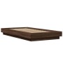 Estructura cama con luces LED madera marrón roble 100x200 cm de vidaXL, Camas y somieres - Ref: Foro24-3281118, Precio: 161,8...