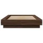 Bed frame with LED lights oak brown wood 100x200 cm by vidaXL, Beds and slatted bases - Ref: Foro24-3281118, Price: 159,94 €,...