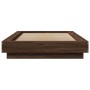 Estructura cama con luces LED madera marrón roble 100x200 cm de vidaXL, Camas y somieres - Ref: Foro24-3281118, Precio: 161,8...