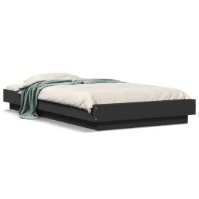 Estructura cama con luces LED madera ingeniería negro 100x200cm de vidaXL, Camas y somieres - Ref: Foro24-3281113, Precio: 16...