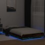 Estructura cama con luces LED madera roble ahumado 90x190 cm de vidaXL, Camas y somieres - Ref: Foro24-3281151, Precio: 150,0...