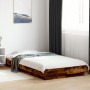 Estructura cama con luces LED madera roble ahumado 90x190 cm de vidaXL, Camas y somieres - Ref: Foro24-3281151, Precio: 150,0...