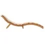 Sun lounger with beige cushion solid acacia wood by vidaXL, Loungers - Ref: Foro24-367635, Price: 164,60 €, Discount: %