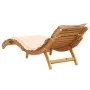 Sun lounger with beige cushion solid acacia wood by vidaXL, Loungers - Ref: Foro24-367635, Price: 164,60 €, Discount: %
