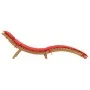 Lounger with red cushion solid acacia wood by vidaXL, Loungers - Ref: Foro24-367637, Price: 169,82 €, Discount: %