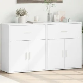 Aparador de madera de ingeniería 2 uds blanco 60x31x70 cm de vidaXL, Aparadores - Ref: Foro24-3276539, Precio: 129,01 €, Desc...