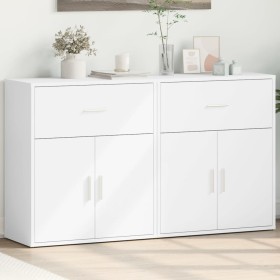 Aparador de madera de ingeniería 2 uds blanco 60x31x70 cm de vidaXL, Aparadores - Ref: Foro24-3276539, Precio: 131,27 €, Desc...