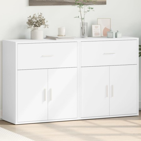 Aparador de madera de ingeniería 2 uds blanco 60x31x70 cm de vidaXL, Aparadores - Ref: Foro24-3276539, Precio: 131,27 €, Desc...
