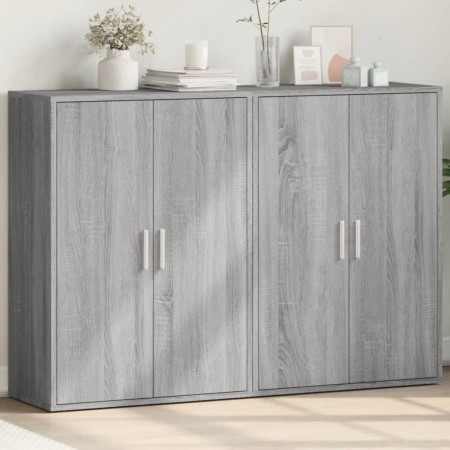 Aparadores 2 uds madera de ingeniería gris Sonoma 60x31x84 cm de vidaXL, Aparadores - Ref: Foro24-3276572, Precio: 161,38 €, ...