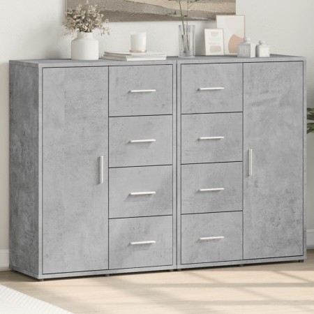 Aparadores 2 uds madera de ingeniería gris hormigón 60x31x84 cm de vidaXL, Aparadores - Ref: Foro24-3276591, Precio: 180,35 €...
