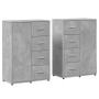 Aparadores 2 uds madera de ingeniería gris hormigón 60x31x84 cm de vidaXL, Aparadores - Ref: Foro24-3276591, Precio: 180,35 €...