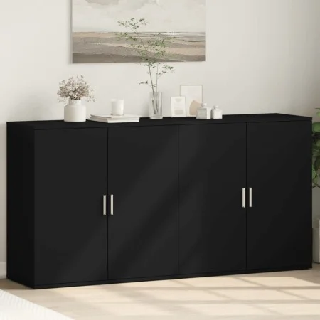 Aparadores 2 unidades madera de ingeniería negro 79x38x80 cm de vidaXL, Aparadores - Ref: Foro24-3276603, Precio: 186,33 €, D...