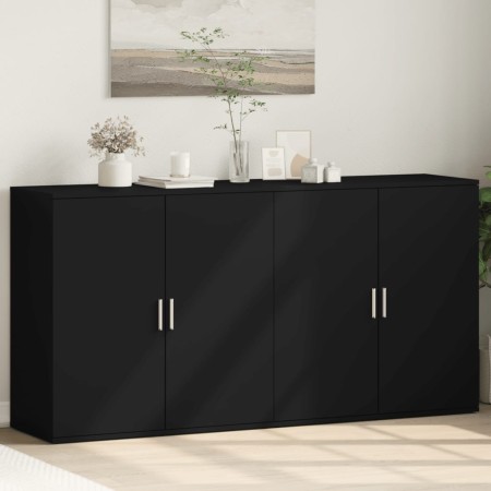 Aparadores 2 unidades madera de ingeniería negro 79x38x80 cm de vidaXL, Aparadores - Ref: Foro24-3276603, Precio: 188,55 €, D...
