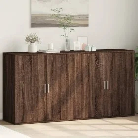 Aparadores 2 uds madera de ingeniería marrón roble 79x38x80 cm de vidaXL, Aparadores - Ref: Foro24-3276608, Precio: 164,58 €,...