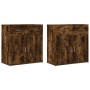 Aparadores 2 uds madera de ingeniería roble ahumado 79x38x80 cm de vidaXL, Aparadores - Ref: Foro24-3276620, Precio: 197,24 €...