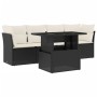 Set de muebles de jardín 5 pzas y cojines ratán sintético negro de vidaXL, Conjuntos de jardín - Ref: Foro24-3266346, Precio:...