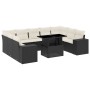 Set de sofás de jardín 10 pzas cojines ratán sintético negro de vidaXL, Conjuntos de jardín - Ref: Foro24-3269366, Precio: 60...