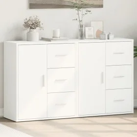 Aparador de madera de ingeniería 2 uds blanco 60x31x70 cm de vidaXL, Aparadores - Ref: Foro24-3276553, Precio: 160,62 €, Desc...