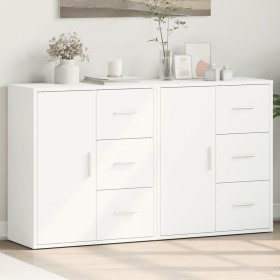 Aparador de madera de ingeniería 2 uds blanco 60x31x70 cm de vidaXL, Aparadores - Ref: Foro24-3276553, Precio: 163,23 €, Desc...