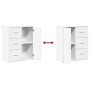Aparador de madera de ingeniería 2 uds blanco 60x31x70 cm de vidaXL, Aparadores - Ref: Foro24-3276553, Precio: 163,23 €, Desc...
