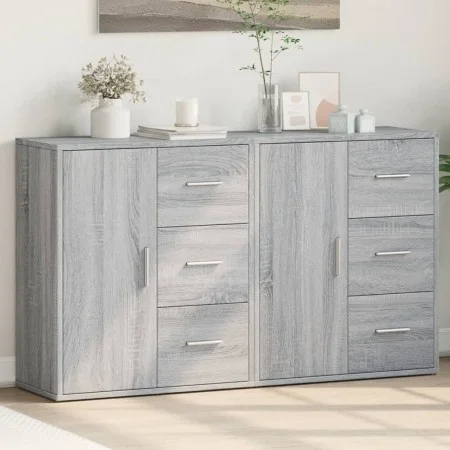 Aparador de madera de ingeniería 2 uds gris Sonoma 60x31x70 cm de vidaXL, Aparadores - Ref: Foro24-3276558, Precio: 158,29 €,...