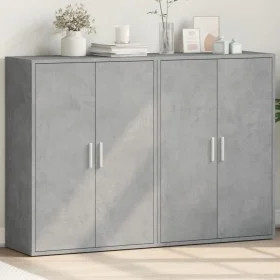 Aparadores 2 uds madera de ingeniería gris hormigón 60x31x84 cm de vidaXL, Aparadores - Ref: Foro24-3276570, Precio: 127,79 €...