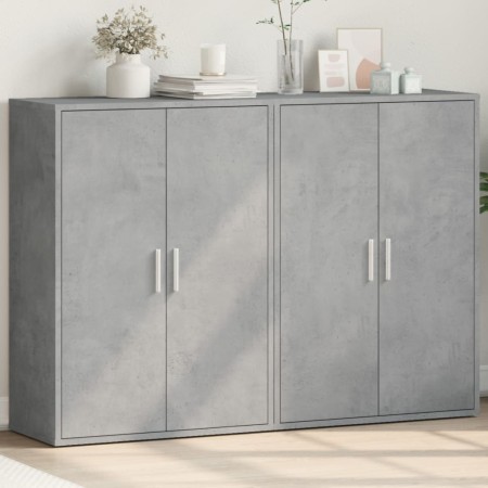 Aparadores 2 uds madera de ingeniería gris hormigón 60x31x84 cm de vidaXL, Aparadores - Ref: Foro24-3276570, Precio: 129,66 €...