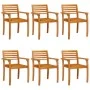 Sillas de jardín 6 uds madera maciza de acacia 59x55x85 cm de vidaXL, Sillas de jardín - Ref: Foro24-3216304, Precio: 357,37 ...