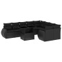 Set de sofás de jardín 10 pzas cojines ratán sintético negro de vidaXL, Conjuntos de jardín - Ref: Foro24-3268755, Precio: 73...