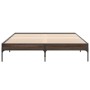 Estructura cama madera ingeniería metal marrón roble 150x200 cm de vidaXL, Camas y somieres - Ref: Foro24-845015, Precio: 112...