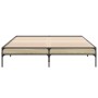 Estructura cama madera ingeniería metal roble Sonoma 140x200 cm de vidaXL, Camas y somieres - Ref: Foro24-845017, Precio: 107...
