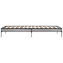 Estructura cama madera ingeniería metal gris Sonoma 100x200 cm de vidaXL, Camas y somieres - Ref: Foro24-845029, Precio: 64,7...