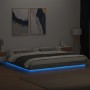 Estructura de cama con luces LED madera gris Sonoma 200x200 cm de vidaXL, Camas y somieres - Ref: Foro24-3281075, Precio: 207...