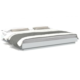 Estructura de cama con LED madera ingeniería blanco 180x200 cm de vidaXL, Camas y somieres - Ref: Foro24-3281077, Precio: 200...