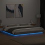 Estructura cama con luces LED madera gris hormigón 180x200 cm de vidaXL, Camas y somieres - Ref: Foro24-3281080, Precio: 202,...