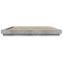 Estructura cama con luces LED madera gris hormigón 180x200 cm de vidaXL, Camas y somieres - Ref: Foro24-3281080, Precio: 202,...