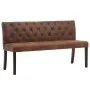 Banco de piel de ante artificial marrón 148,5 cm by vidaXL, Benches for halls and storage - Ref: Foro24-288571, Price: 251,76...