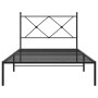 Estructura de cama con cabecero metal negro 107x203 cm de vidaXL, Camas y somieres - Ref: Foro24-376498, Precio: 79,01 €, Des...