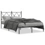 Estructura de cama con cabecero metal negro 120x200 cm de vidaXL, Camas y somieres - Ref: Foro24-376500, Precio: 90,48 €, Des...