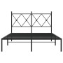 Estructura de cama con cabecero metal negro 120x200 cm de vidaXL, Camas y somieres - Ref: Foro24-376500, Precio: 90,48 €, Des...