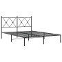 Estructura de cama con cabecero metal negro 140x190 cm de vidaXL, Camas y somieres - Ref: Foro24-376502, Precio: 111,70 €, De...
