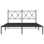 Estructura de cama con cabecero metal negro 140x190 cm de vidaXL, Camas y somieres - Ref: Foro24-376502, Precio: 111,70 €, De...